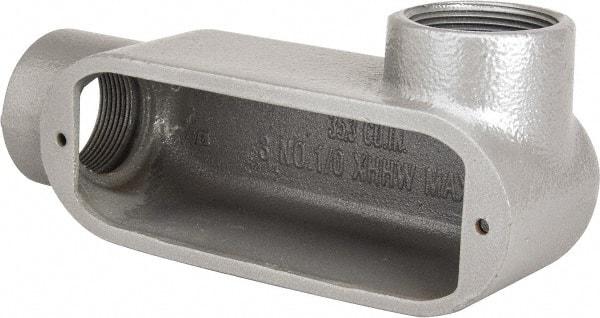 Hubbell Killark - Form 35, LR Body, 1-1/2" Trade, IMC, Rigid Malleable Iron Conduit Body - Oval, 8-1/8" OAL, 31 cc Capacity, Hazardous & Wet Locations - USA Tool & Supply