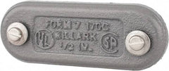 Hubbell Killark - 1/2" Trade, Cast Iron Conduit Body Cover Plate - Use with Form 7 Conduit Bodies - USA Tool & Supply