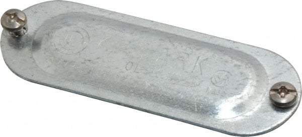 Hubbell Killark - 1/2" Trade, Steel Conduit Body Cover Plate - Use with Form 35 Conduit Bodies, Form 85 Conduit Bodies - USA Tool & Supply