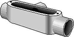 Hubbell Killark - Form 85, T Body, 2" Trade, IMC, Rigid Aluminum Conduit Body - Oval, 11-5/8" OAL, 70 cc Capacity, Hazardous & Wet Locations - USA Tool & Supply