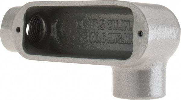 Hubbell Killark - Form 35, LL Body, 3/4" Trade, IMC, Rigid Malleable Iron Conduit Body - Oval, 5-3/8" OAL, 7 cc Capacity, Hazardous & Wet Locations - USA Tool & Supply