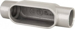 Hubbell Killark - Form 7, C Body, 1-1/2" Trade, IMC, Rigid Iron Conduit Body - Oval, 8-7/16" OAL, 26 cc Capacity, Gray, Hazardous & Wet Locations - USA Tool & Supply