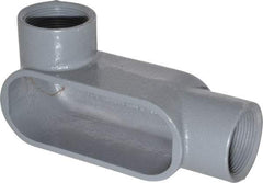 Hubbell Killark - Form 7, LL Body, 1-1/2" Trade, IMC, Rigid Iron Conduit Body - Oval, 7-1/4" OAL, 26 cc Capacity, Gray, Hazardous & Wet Locations - USA Tool & Supply