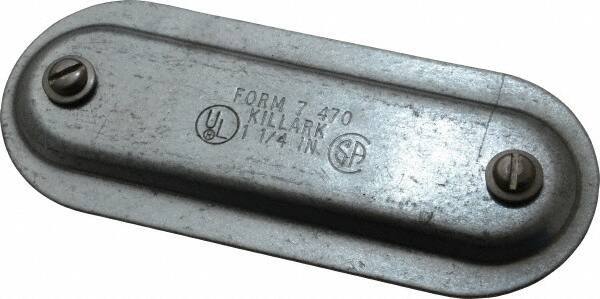 Hubbell Killark - 1-1/4" Trade, Steel Conduit Body Cover Plate - Use with Form 7 Conduit Bodies - USA Tool & Supply