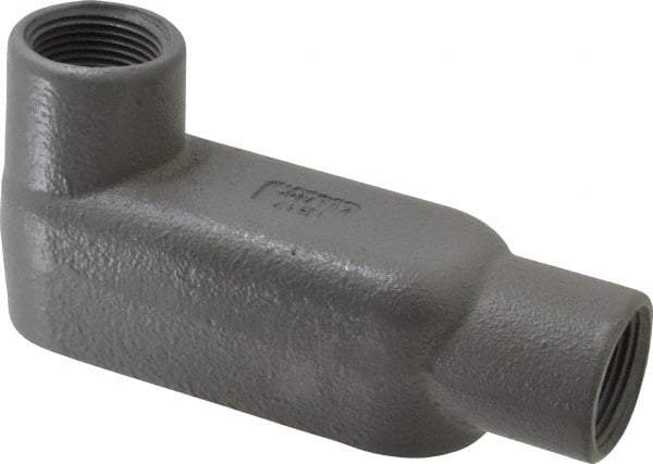 Hubbell Killark - Form 7, LB Body, 1" Trade, IMC, Rigid Iron Conduit Body - Oval, 6-5/16" OAL, 11 cc Capacity, Gray, Hazardous & Wet Locations - USA Tool & Supply