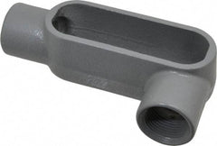 Hubbell Killark - Form 7, LL Body, 1" Trade, IMC, Rigid Iron Conduit Body - Oval, 6-5/16" OAL, 11 cc Capacity, Gray, Hazardous & Wet Locations - USA Tool & Supply