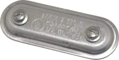 Hubbell Killark - 1/2" Trade, Aluminum Conduit Body Cover Plate - Use with Form 7 Conduit Bodies - USA Tool & Supply