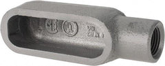 Hubbell Killark - Form 7, E Body, 1/2" Trade, IMC, Rigid Iron Conduit Body - Oval, 4-11/16" OAL, 4 cc Capacity, Gray, Hazardous & Wet Locations - USA Tool & Supply