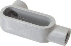 Hubbell Killark - Form 7, LL Body, 1/2" Trade, IMC, Rigid Iron Conduit Body - Oval, 4-11/16" OAL, 4 cc Capacity, Gray, Hazardous & Wet Locations - USA Tool & Supply