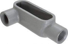 Hubbell Killark - Form 7, LR Body, 1/2" Trade, IMC, Rigid Iron Conduit Body - Oval, 4-11/16" OAL, 4 cc Capacity, Gray, Hazardous & Wet Locations - USA Tool & Supply