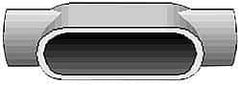 Hubbell Killark - Form 7, TB Body, 1-1/2" Trade, IMC, Rigid Iron Conduit Body - Oval, 8-7/16" OAL, 27 cc Capacity, Gray, Hazardous & Wet Locations - USA Tool & Supply