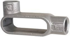 Hubbell Killark - Form 7, L Body, 3/4" Trade, IMC, Rigid Iron Conduit Body - Oval, 5-3/8" OAL, 7 cc Capacity, Gray, Hazardous & Wet Locations - USA Tool & Supply