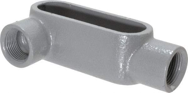 Hubbell Killark - Form 7, LR Body, 3/4" Trade, IMC, Rigid Iron Conduit Body - Oval, 5-3/8" OAL, 7 cc Capacity, Gray, Hazardous & Wet Locations - USA Tool & Supply