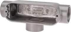 Hubbell Killark - Form 85, T Body, 1-1/2" Trade, IMC, Rigid Aluminum Conduit Body - Oval, 9-3/16" OAL, 33 cc Capacity, Hazardous & Wet Locations - USA Tool & Supply