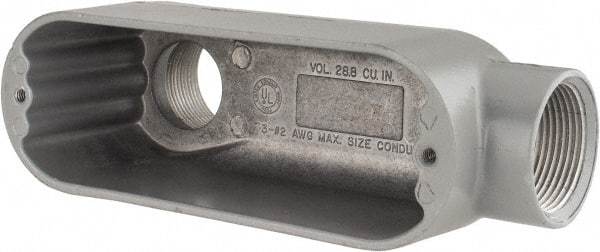 Hubbell Killark - Form 85, LB Body, 1-1/4" Trade, IMC, Rigid Aluminum Conduit Body - Oval, 7-1/2" OAL, 28.8 cc Capacity, Hazardous & Wet Locations - USA Tool & Supply