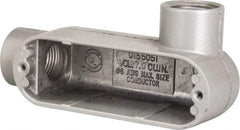 Hubbell Killark - Form 85, LR Body, 3/4" Trade, IMC, Rigid Aluminum Conduit Body - Oval, 5-3/8" OAL, 7 cc Capacity, Hazardous & Wet Locations - USA Tool & Supply