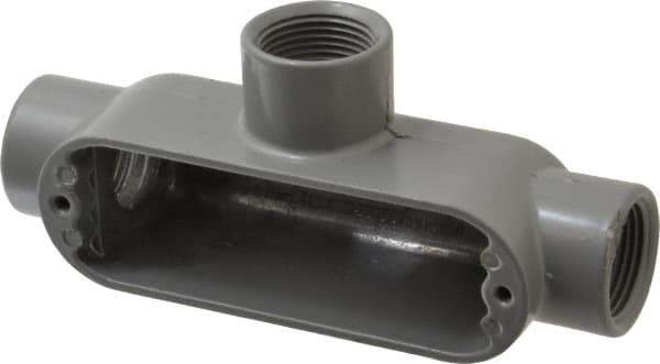 Hubbell Killark - Form 85, T Body, 3/4" Trade, IMC, Rigid Aluminum Conduit Body - Oval, 6-1/16" OAL, 7 cc Capacity, Hazardous & Wet Locations - USA Tool & Supply