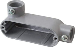 Hubbell Killark - LL Body, 1/2" Trade, EMT Aluminum Conduit Body - Oval, 4-3/8" OAL, Dry Locations - USA Tool & Supply