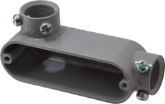 Hubbell Killark - LL Body, 3/4" Trade, EMT Aluminum Conduit Body - Oval, 5-1/8" OAL, Dry Locations - USA Tool & Supply