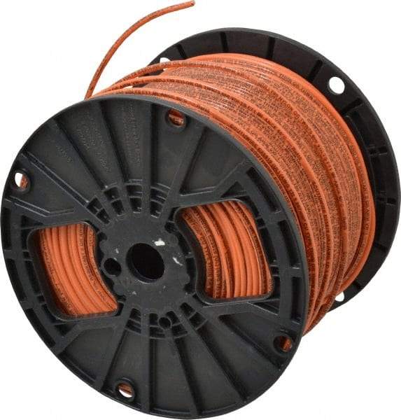 Southwire - THHN/THWN, 12 AWG, 20 Amp, 500' Long, Solid Core, 1 Strand Building Wire - Orange, Thermoplastic Insulation - USA Tool & Supply