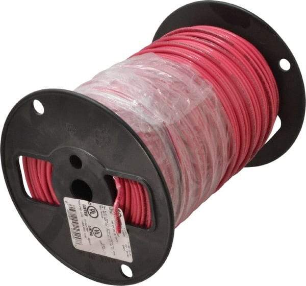 Southwire - THHN/THWN, 10 AWG, 30 Amp, 500' Long, Solid Core, 1 Strand Building Wire - Red, Thermoplastic Insulation - USA Tool & Supply