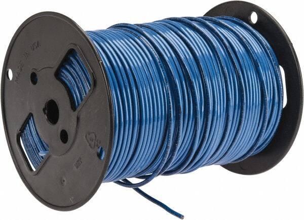 Southwire - THHN/THWN, 10 AWG, 30 Amp, 500' Long, Solid Core, 1 Strand Building Wire - Blue, Thermoplastic Insulation - USA Tool & Supply