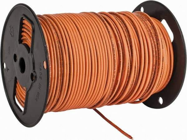 Southwire - THHN/THWN, 10 AWG, 30 Amp, 500' Long, Solid Core, 1 Strand Building Wire - Orange, Thermoplastic Insulation - USA Tool & Supply
