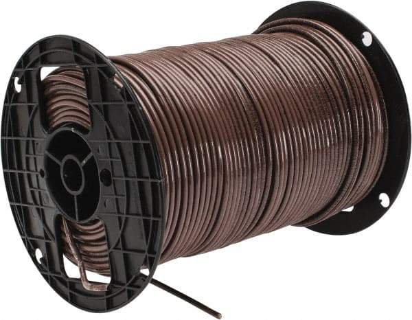 Southwire - THHN/THWN, 10 AWG, 30 Amp, 500' Long, Solid Core, 1 Strand Building Wire - Brown, Thermoplastic Insulation - USA Tool & Supply