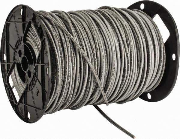 Southwire - THHN/THWN, 10 AWG, 30 Amp, 500' Long, Solid Core, 1 Strand Building Wire - Gray, Thermoplastic Insulation - USA Tool & Supply