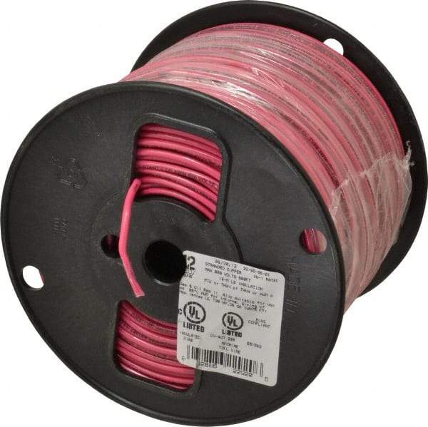 Southwire - THHN/THWN, 12 AWG, 20 Amp, 500' Long, Stranded Core, 19 Strand Building Wire - Red, Thermoplastic Insulation - USA Tool & Supply