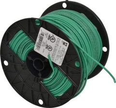 Southwire - THHN/THWN, 12 AWG, 20 Amp, 500' Long, Stranded Core, 19 Strand Building Wire - Green, Thermoplastic Insulation - USA Tool & Supply