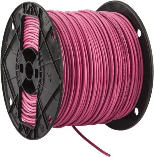 Southwire - THHN/THWN, 12 AWG, 20 Amp, 500' Long, Stranded Core, 19 Strand Building Wire - Pink, Thermoplastic Insulation - USA Tool & Supply