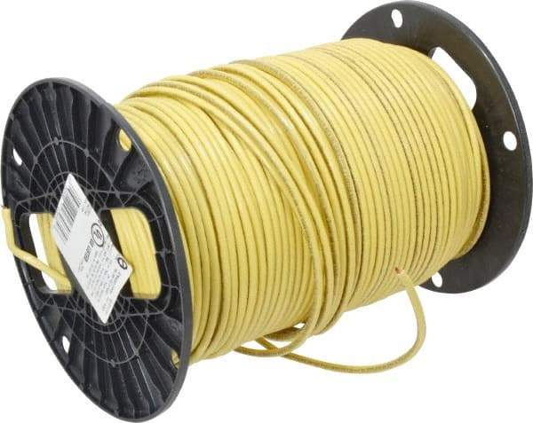 Southwire - THHN/THWN, 10 AWG, 30 Amp, 500' Long, Stranded Core, 19 Strand Building Wire - Yellow, Thermoplastic Insulation - USA Tool & Supply