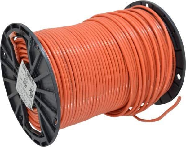 Southwire - THHN/THWN, 10 AWG, 30 Amp, 500' Long, Stranded Core, 19 Strand Building Wire - Orange, Thermoplastic Insulation - USA Tool & Supply