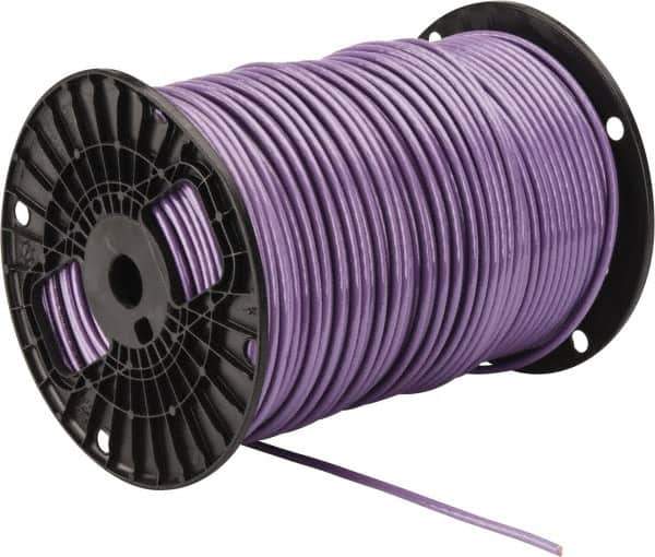 Southwire - THHN/THWN, 10 AWG, 30 Amp, 500' Long, Stranded Core, 19 Strand Building Wire - Purple, Thermoplastic Insulation - USA Tool & Supply