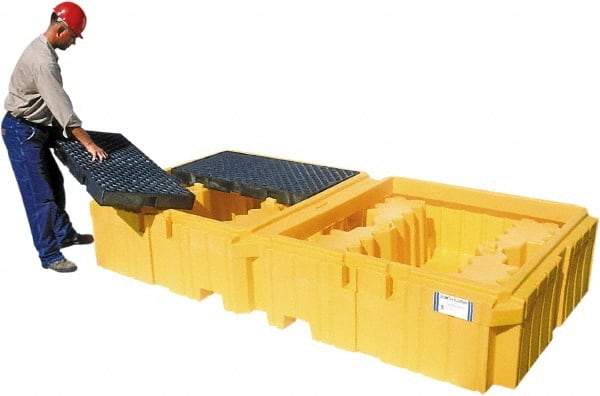 UltraTech - 535 Gallon Sump, IBC Pallet - 125 Inch Long x 62 Inch Wide x 22 Inch High, 2 Totes - USA Tool & Supply