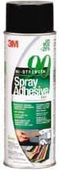 3M - 24 oz Aerosol Clear Spray Adhesive - High Tack, 200°F Heat Resistance, 50 Sq Ft Coverage, High Strength Bond, 30 min Max Bonding Time, Flammable, Series High-Strength 90 - USA Tool & Supply