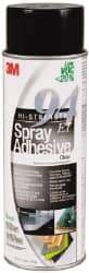 3M - 24 oz Aerosol Clear Spray Adhesive - High Tack, 210°F Heat Resistance, 37 Sq Ft Coverage, High Strength Bond, 60 min Max Bonding Time, Flammable, Series 94 - USA Tool & Supply