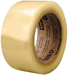 3M - 3" x 110 Yd Clear Rubber Adhesive Sealing Tape - Polypropylene Film Backing, 2.6 mil Thick, 60 Lb Tensile Strength, Series 3073 - USA Tool & Supply