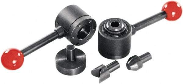 KIPP - 4,905 N Capacity, Through Hole Mt, One Hand, Ball Lever Actuation, Variable Stroke Straight Line Action Clamp - 20mm Max Clamping Stroke, 6mm Mt Hole Diam, 54.5mm Overall Height - USA Tool & Supply