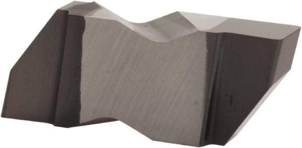 Kennametal - 3189NG Grade KCU25, 4.8mm Cutting Width Carbide Grooving Insert - 0.15" Max Depth of Cut, Right Hand, 0.0225" Corner Radius, AlTiN Finish - USA Tool & Supply