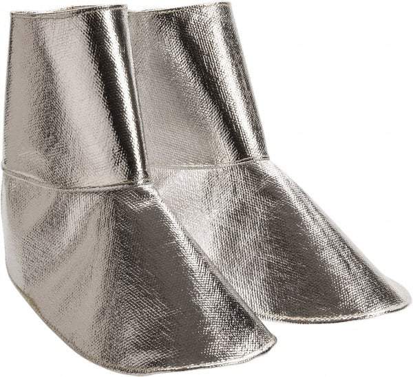 PRO-SAFE - Men's Universal (Women's Universal) Aluminized Spats - Aluminized Blended Kevlar Upper, Silver - USA Tool & Supply