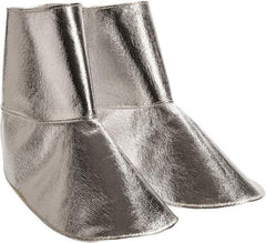 PRO-SAFE - Men's Universal (Women's Universal) Aluminized Spats - Aluminized Blended Kevlar Upper, Silver - USA Tool & Supply