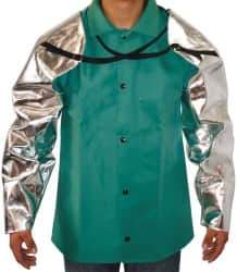 PRO-SAFE - Size Universal, Silver/Yellow Aluminzed Kevlar Aluminized Sleeve - 28" Long Sleeve - USA Tool & Supply