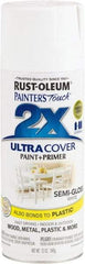 Rust-Oleum - White, Semi Gloss, Enamel Spray Paint - 8 Sq Ft per Can, 12 oz Container, Use on Multipurpose - USA Tool & Supply
