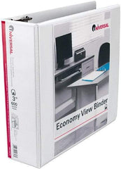UNIVERSAL - 3" Sheet Capacity, 11 x 8-1/2", View Ring Binder - Vinyl, White - USA Tool & Supply