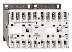 Schneider Electric - 3 Pole, 24 Coil VAC at 50/60 Hz, 16 Amp at 690 VAC, 20 Amp at 440 VAC and 9 Amp at 440 VAC, Reversible IEC Contactor - BS 5424, CSA, IEC 60947, NF C 63-110, RoHS Compliant, UL Listed, VDE 0660 - USA Tool & Supply