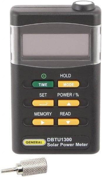 General - LCD Display Power Meter - Includes Batteries, Carrying Case, Tripod Mounting Screw, User Manual - USA Tool & Supply