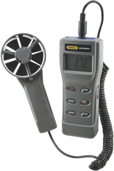 General - 0 to 3,000 Ft./Min Air Airflow Meter - 94°F Max - USA Tool & Supply