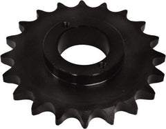 U.S. Tsubaki - 19 Teeth, 3/4" Chain Pitch, Chain Size 60, Split Taper Sprocket - 4.557" Pitch Diam, 4.95" Outside Diam - USA Tool & Supply